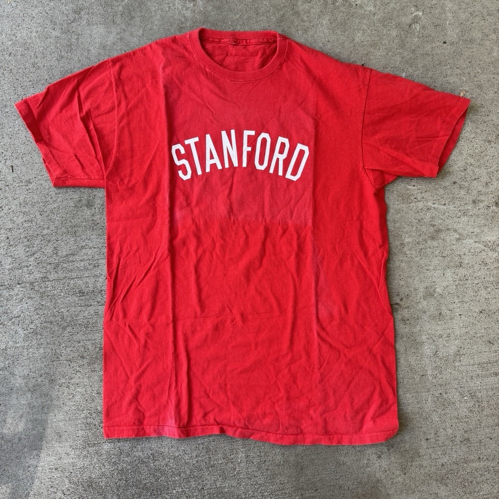 Vintage Stanford University Red Tee Shirt Single Stitch Large 80s 90s